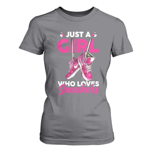 Just A Girl Who Loves Sneakers T Shirt For Women TS09 Charcoal Print Your Wear