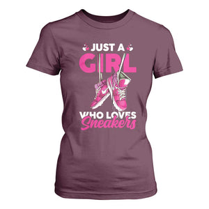 Just A Girl Who Loves Sneakers T Shirt For Women TS09 Maroon Print Your Wear