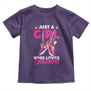 Just A Girl Who Loves Sneakers Toddler T Shirt TS09 Purple Print Your Wear