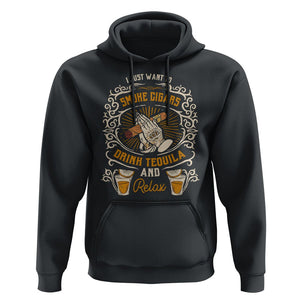I Just Want To Smoke Cigars Drink Tequila And Relax Hoodie TS09 Black Print Your Wear