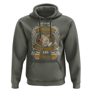 I Just Want To Smoke Cigars Drink Tequila And Relax Hoodie TS09 Military Green Print Your Wear