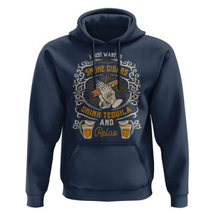 I Just Want To Smoke Cigars Drink Tequila And Relax Hoodie TS09 Navy Print Your Wear