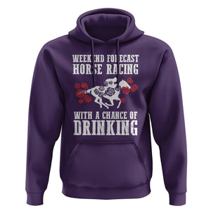 Weekend Forecast Horse Racing With A Chance Of Drinking Hoodie TS09 Purple Print Your Wear