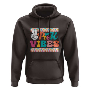 Pre-K Vibes Teacher Kids Back To School Hoodie TS09 Dark Chocolate Print Your Wear