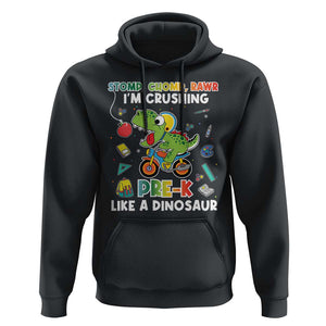 Pre-School Hoodie I'm Crushing Pre-K Like A Dinosaur Back To School TS09 Black Print Your Wear
