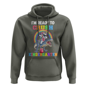 I'm Ready To Crush Kindergarden Hoodie Funny Monster Truck Dinosaur Unicorn TS09 Military Green Print Your Wear
