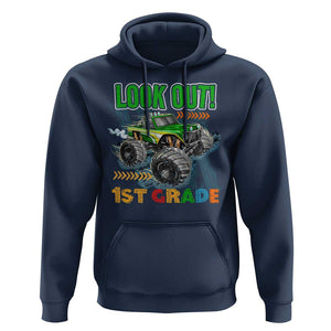 Look Out 1st Grade Monster Truck Hoodie TS09 Navy Print Your Wear