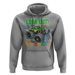 Look Out 1st Grade Monster Truck Hoodie TS09 Sport Gray Print Your Wear