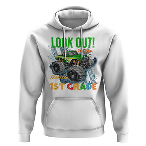 Look Out 1st Grade Monster Truck Hoodie TS09 White Print Your Wear