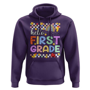 Hello First Grade Groovy Back To School Hoodie TS09 Purple Print Your Wear
