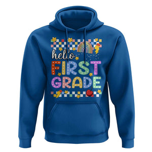 Hello First Grade Groovy Back To School Hoodie TS09 Royal Blue Print Your Wear