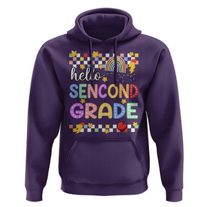 Hello Second Grade Groovy Back To School Hoodie TS09 Purple Print Your Wear