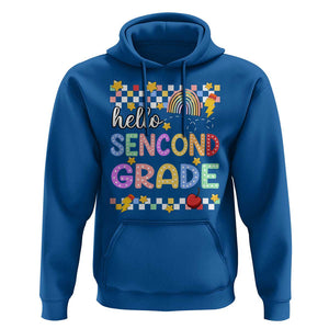 Hello Second Grade Groovy Back To School Hoodie TS09 Royal Blue Print Your Wear
