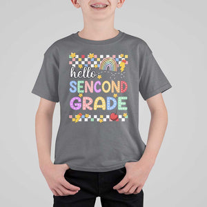 Hello Second Grade Groovy Back To School T Shirt For Kid TS09 Charcoal Print Your Wear