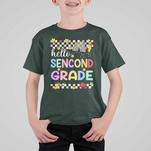 Hello Second Grade Groovy Back To School T Shirt For Kid TS09 Dark Forest Green Print Your Wear