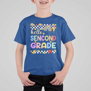 Hello Second Grade Groovy Back To School T Shirt For Kid TS09 Royal Blue Print Your Wear