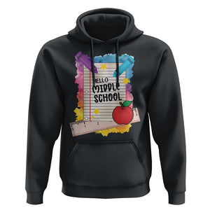 Hello Middle School Watercolor Back To School Hoodie TS09 Black Print Your Wear