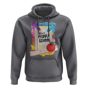 Hello Middle School Watercolor Back To School Hoodie TS09 Charcoal Print Your Wear