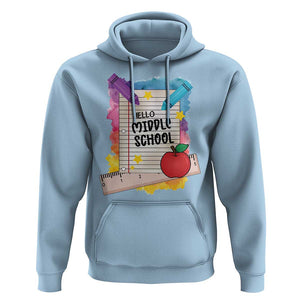Hello Middle School Watercolor Back To School Hoodie TS09 Light Blue Print Your Wear