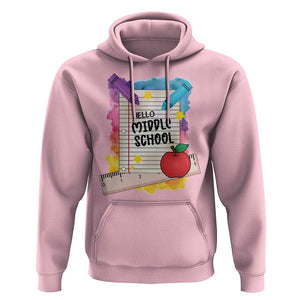 Hello Middle School Watercolor Back To School Hoodie TS09 Light Pink Print Your Wear
