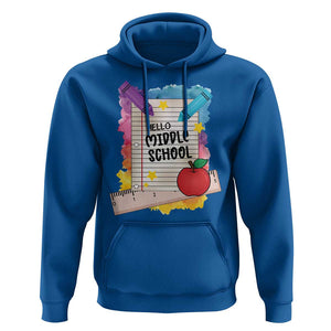 Hello Middle School Watercolor Back To School Hoodie TS09 Royal Blue Print Your Wear