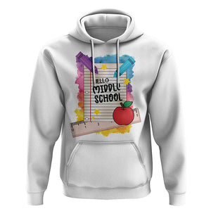 Hello Middle School Watercolor Back To School Hoodie TS09 White Print Your Wear