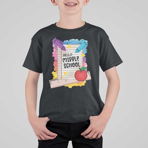 Hello Middle School Watercolor Back To School T Shirt For Kid TS09 Black Print Your Wear