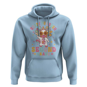Funny Back To School Unicorn Hoodie Ready To Crush Second Grade Retro Groovy TS09 Light Blue Print Your Wear