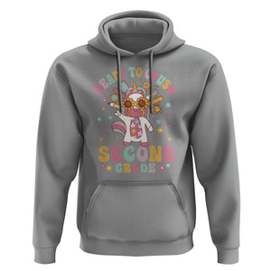 Funny Back To School Unicorn Hoodie Ready To Crush Second Grade Retro Groovy TS09 Sport Gray Print Your Wear