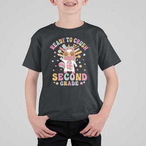 Funny Back To School Unicorn T Shirt For Kid Ready To Crush Second Grade Retro Groovy TS09 Black Print Your Wear