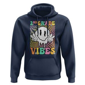 2nd Grade Vibes Hoodie Retro Groovy Back To School TS09 Navy Print Your Wear