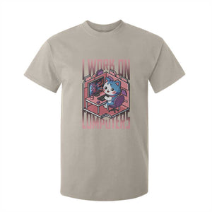 Funny Programmer T Shirt For Kid I Work On Computers Japan Anime Cat TS09 Sand Print Your Wear