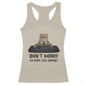 Funny Don't Worry I'm From Tech Support Racerback Tank Top TS09 Sand Print Your Wear