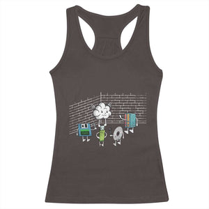 Funny Software Developers Racerback Tank Top Computer Storage Evolution Cloud TS09 Dark Chocolate Print Your Wear