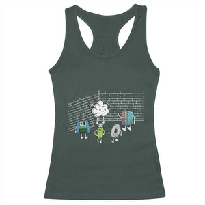 Funny Software Developers Racerback Tank Top Computer Storage Evolution Cloud TS09 Dark Forest Green Print Your Wear