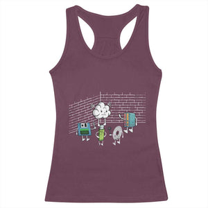 Funny Software Developers Racerback Tank Top Computer Storage Evolution Cloud TS09 Maroon Print Your Wear