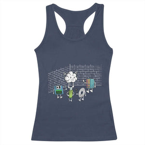 Funny Software Developers Racerback Tank Top Computer Storage Evolution Cloud TS09 Navy Print Your Wear