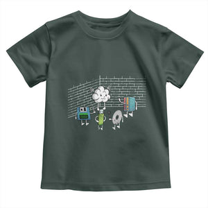 Funny Software Developers Toddler T Shirt Computer Storage Evolution Cloud TS09 Dark Forest Green Print Your Wear