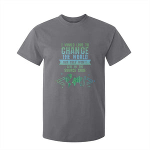 Funny Coder T Shirt For Kid I Would Like To Change The World TS09 Charcoal Print Your Wear