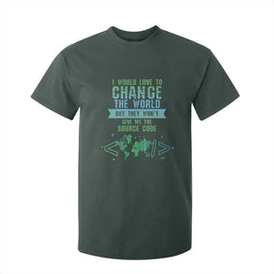 Funny Coder T Shirt For Kid I Would Like To Change The World TS09 Dark Forest Green Print Your Wear