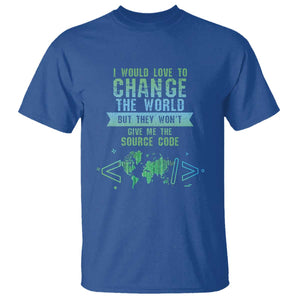 Funny Coder T Shirt I Would Like To Change The World TS09 Royal Blue Print Your Wear