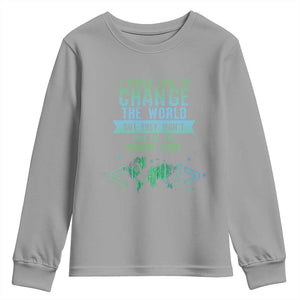Funny Coder Youth Sweatshirt I Would Like To Change The World TS09 Sport Gray Print Your Wear