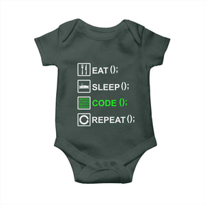 Funny Coder Baby Onesie Eat Sleep Code Repeat TS09 Print Your Wear
