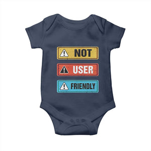 Funny Coder Baby Onesie Not User Friendly TS09 Navy Print Your Wear