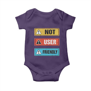 Funny Coder Baby Onesie Not User Friendly TS09 Purple Print Your Wear