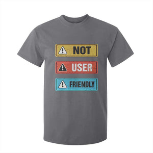 Funny Coder T Shirt For Kid Not User Friendly TS09 Charcoal Print Your Wear