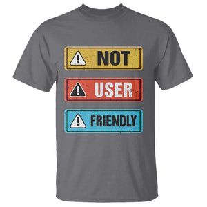 Funny Coder T Shirt Not User Friendly TS09 Charcoal Print Your Wear