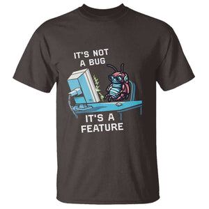 Funny Coder T Shirt It's Not A Bug It's A Feature TS09 Dark Chocolate Print Your Wear