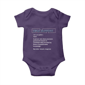 Funny Tech Support Description Baby Onesie TS09 Purple Print Your Wear