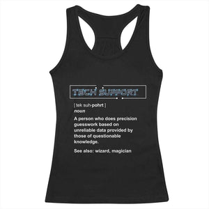 Funny Tech Support Description Racerback Tank Top TS09 Black Print Your Wear